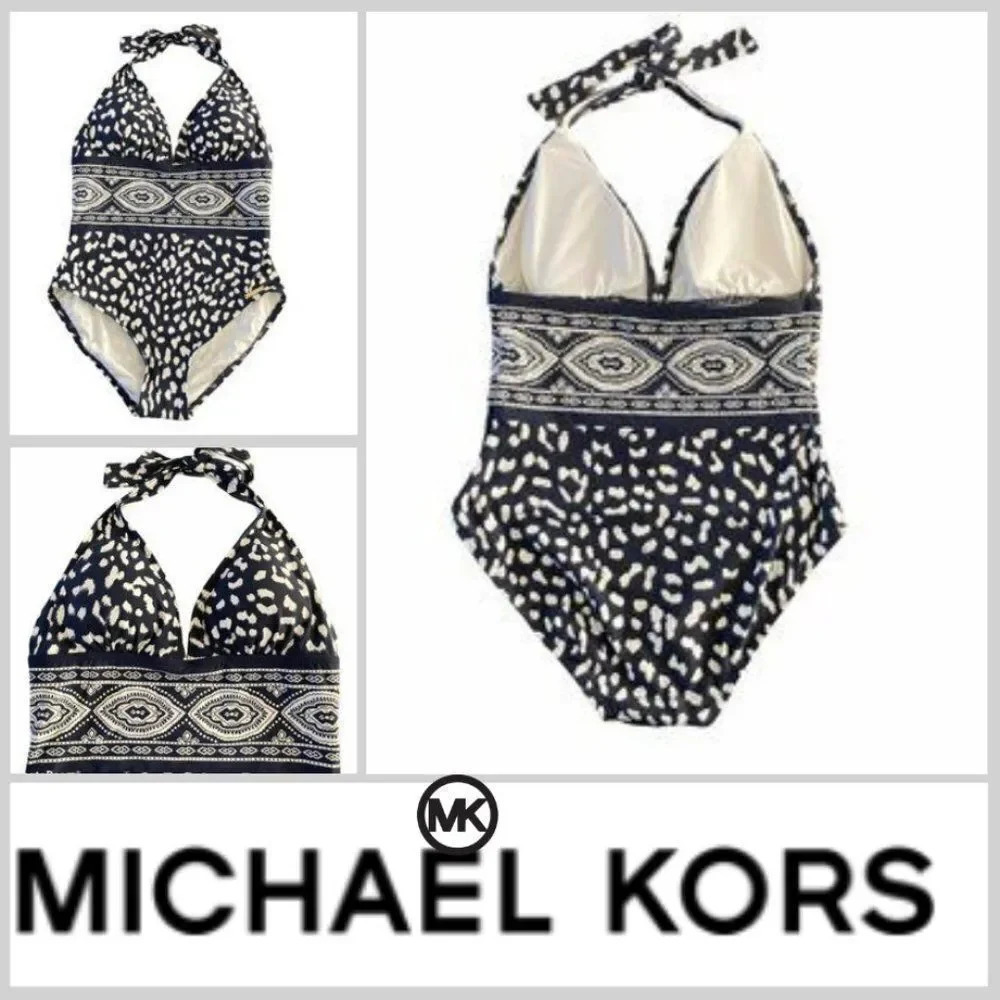 Michael Kors Navy White Print Cruise 8 - Picture 4 of 14